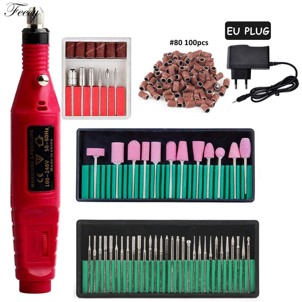 Electric Nail Drill Manicure Machine Set Mill Cutter Nail Bits for Removing Gel Varnish Diamond Milling Cutter for Manicure Burr