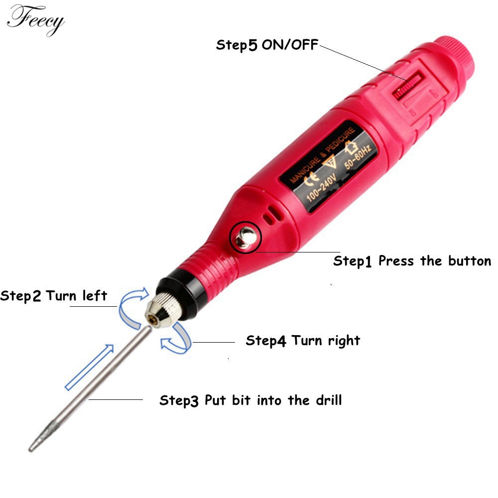 Electric Nail Drill Manicure Machine Set Mill Cutter Nail Bits for Removing Gel Varnish Diamond Milling Cutter for Manicure Burr