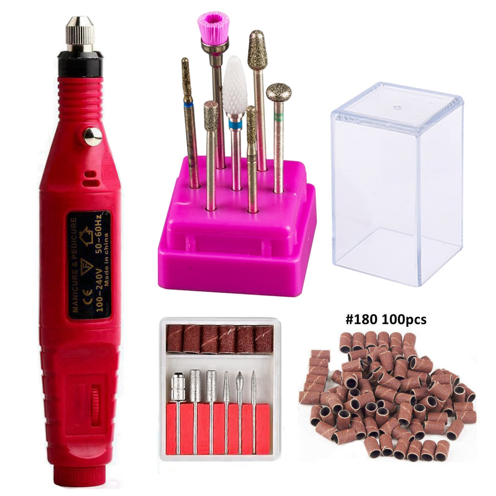 Electric Nail Drill Manicure Machine Set Mill Cutter Nail Bits for Removing Gel Varnish Diamond Milling Cutter for Manicure Burr