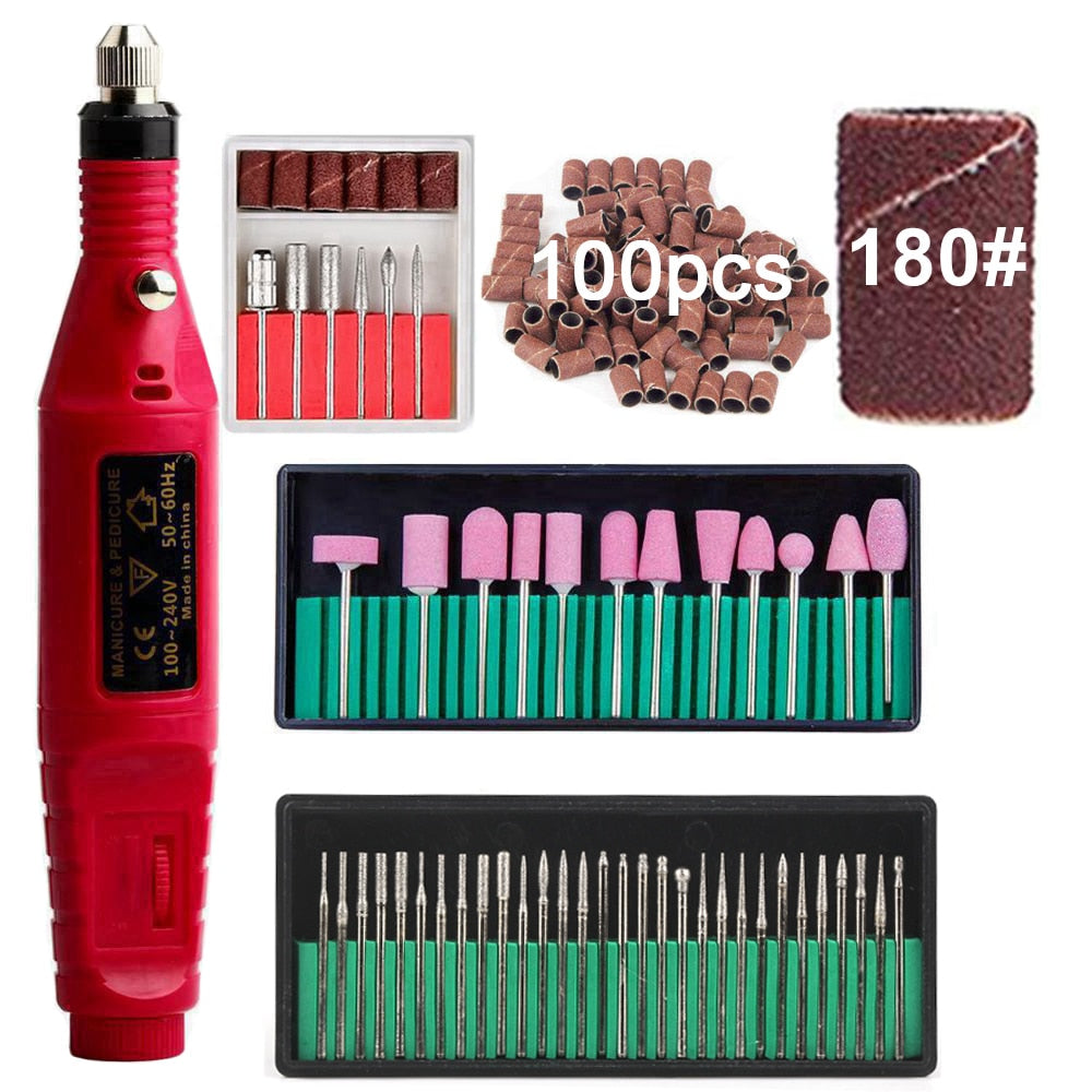 Electric Nail Drill Manicure Machine Set Mill Cutter Nail Bits for Removing Gel Varnish Diamond Milling Cutter for Manicure Burr