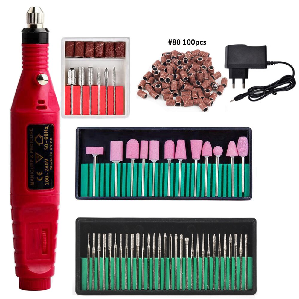 Electric Nail Drill Manicure Machine Set Mill Cutter Nail Bits for Removing Gel Varnish Diamond Milling Cutter for Manicure Burr