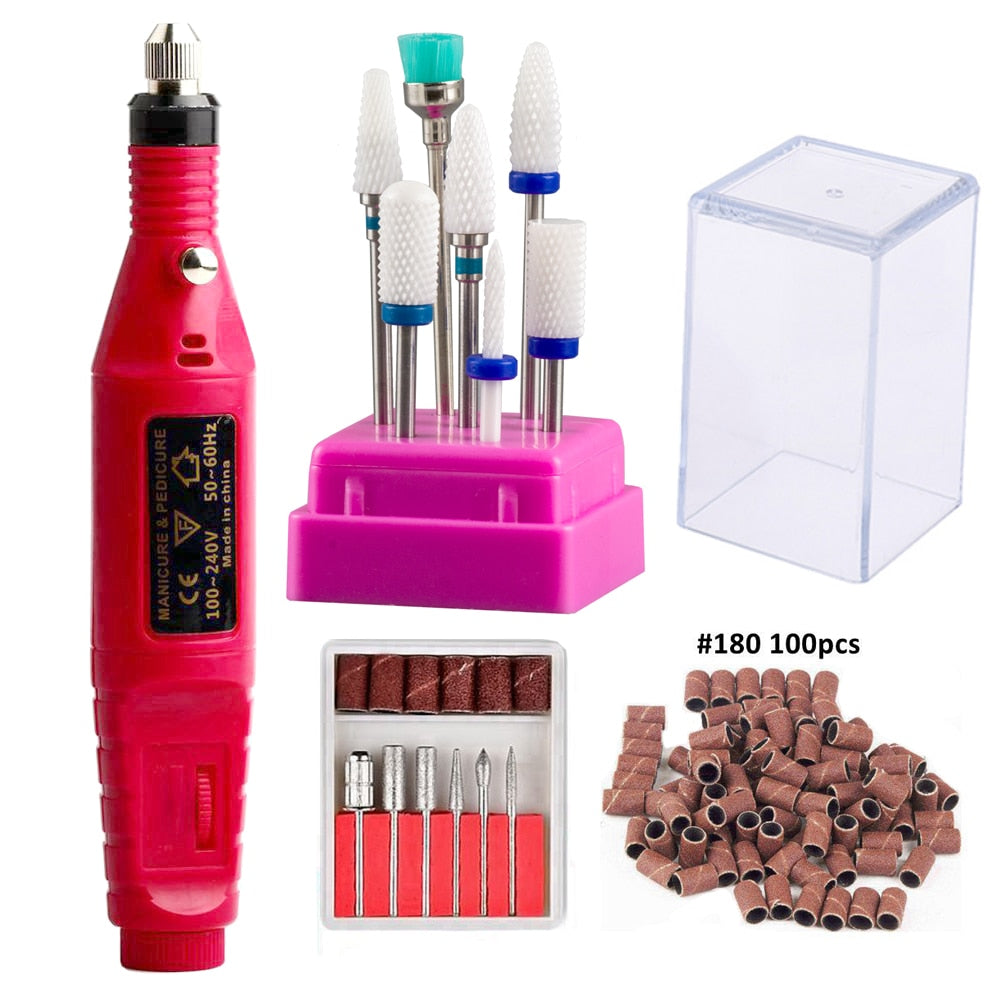 Electric Nail Drill Manicure Machine Set Mill Cutter Nail Bits for Removing Gel Varnish Diamond Milling Cutter for Manicure Burr