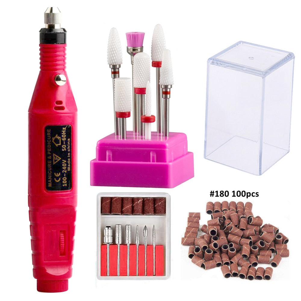 Electric Nail Drill Manicure Machine Set Mill Cutter Nail Bits for Removing Gel Varnish Diamond Milling Cutter for Manicure Burr