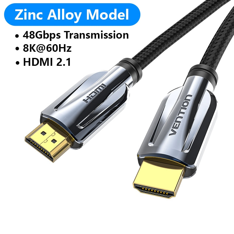 Vention HDMI 2.1 Cable 8K/60Hz 4K/120Hz 48Gbps HDMI Digital Cables HDMI 2.1 Cable Splitter for HDR10+ PS5 Switch Cable HDMI 2.1