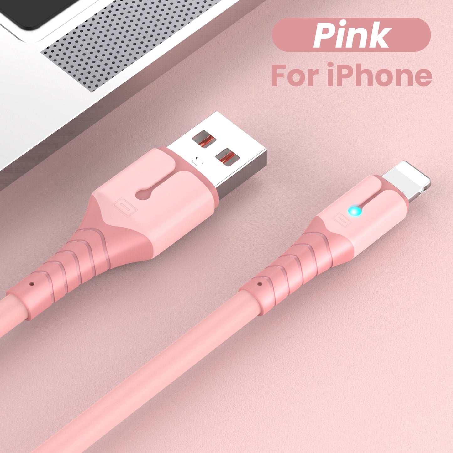 USB Data Cable For iPhone 12 Mini 12 Pro Max X XR 11 XS 8 7 6s Liquid Silicone Charging Cable USB Data Cable Phone Charger Cable