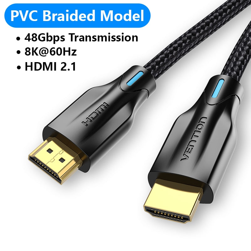 Vention HDMI 2.1 Cable 8K/60Hz 4K/120Hz 48Gbps HDMI Digital Cables HDMI 2.1 Cable Splitter for HDR10+ PS5 Switch Cable HDMI 2.1