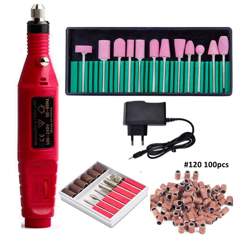 Electric Nail Drill Manicure Machine Set Mill Cutter Nail Bits for Removing Gel Varnish Diamond Milling Cutter for Manicure Burr