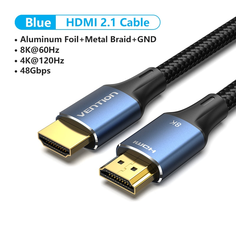 Vention HDMI 2.1 Cable 8K/60Hz 4K/120Hz 48Gbps HDMI Digital Cables HDMI 2.1 Cable Splitter for HDR10+ PS5 Switch Cable HDMI 2.1